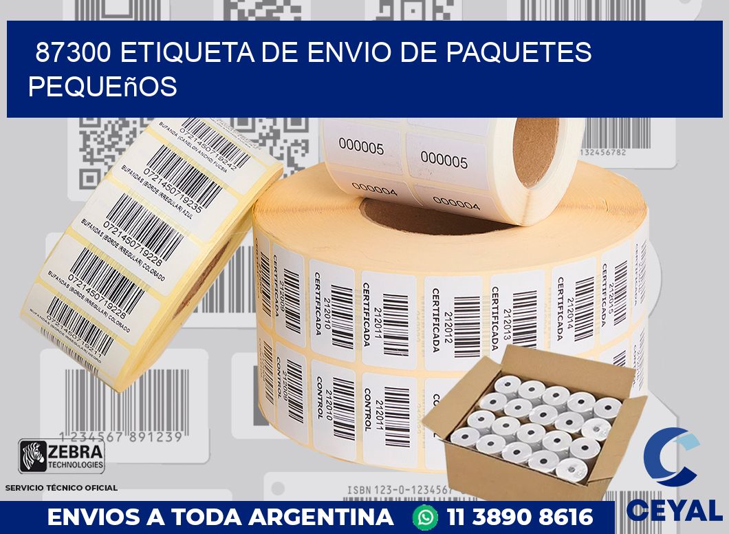 87300 Etiqueta de envio de paquetes pequeños