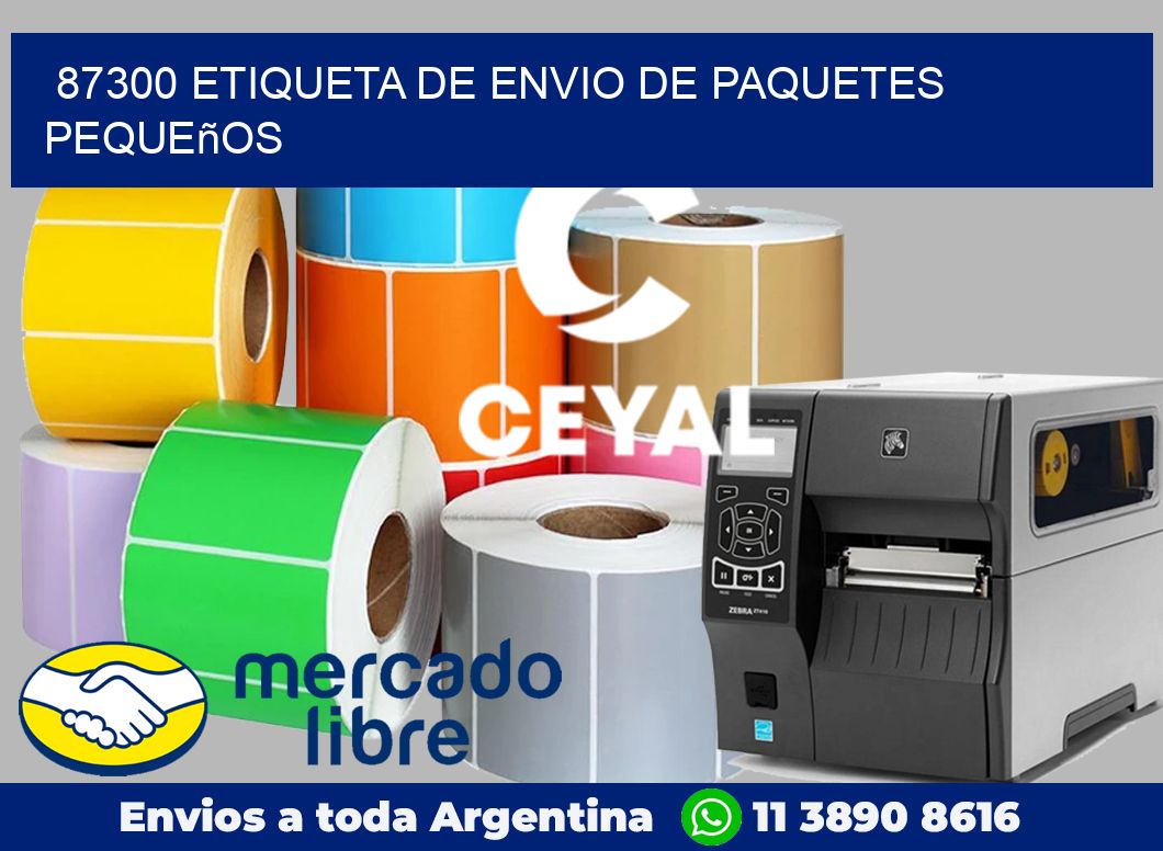 87300 Etiqueta de envio de paquetes pequeños