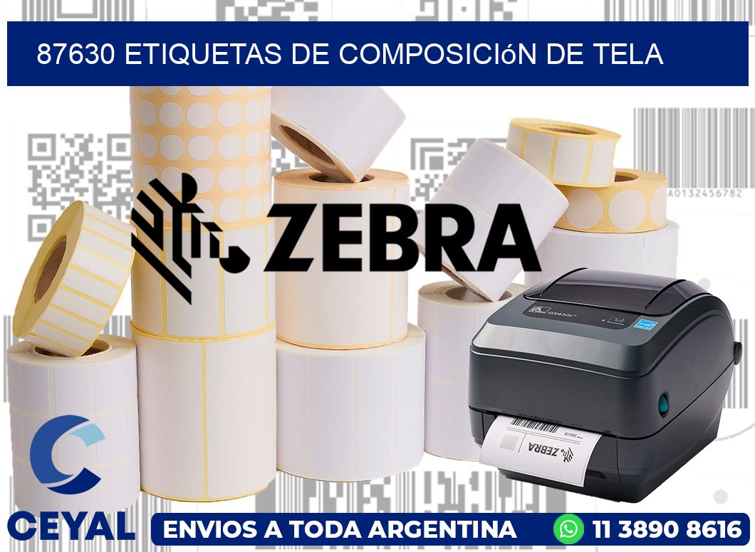 87630 Etiquetas de Composición de Tela