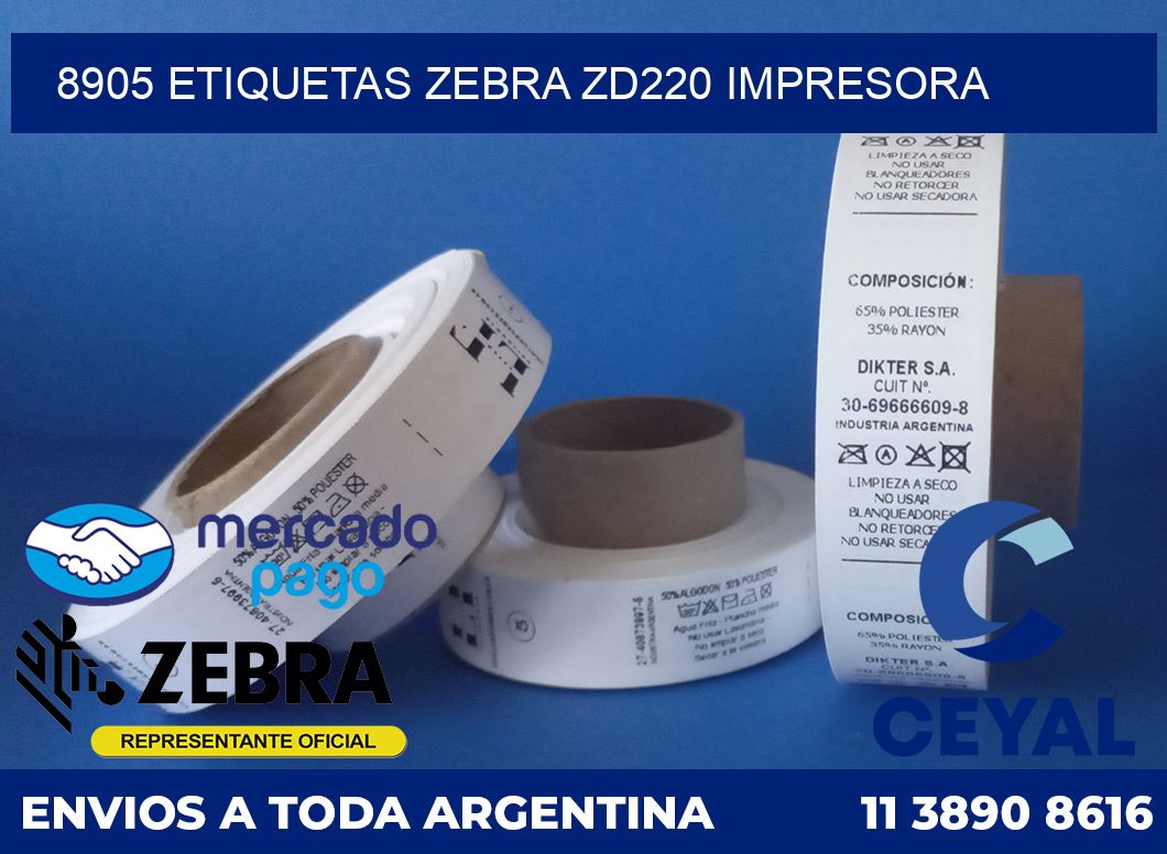 8905 etiquetas Zebra zd220 impresora