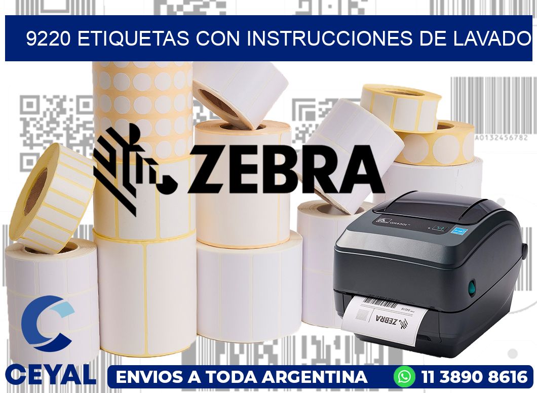 9220 Etiquetas con instrucciones de lavado