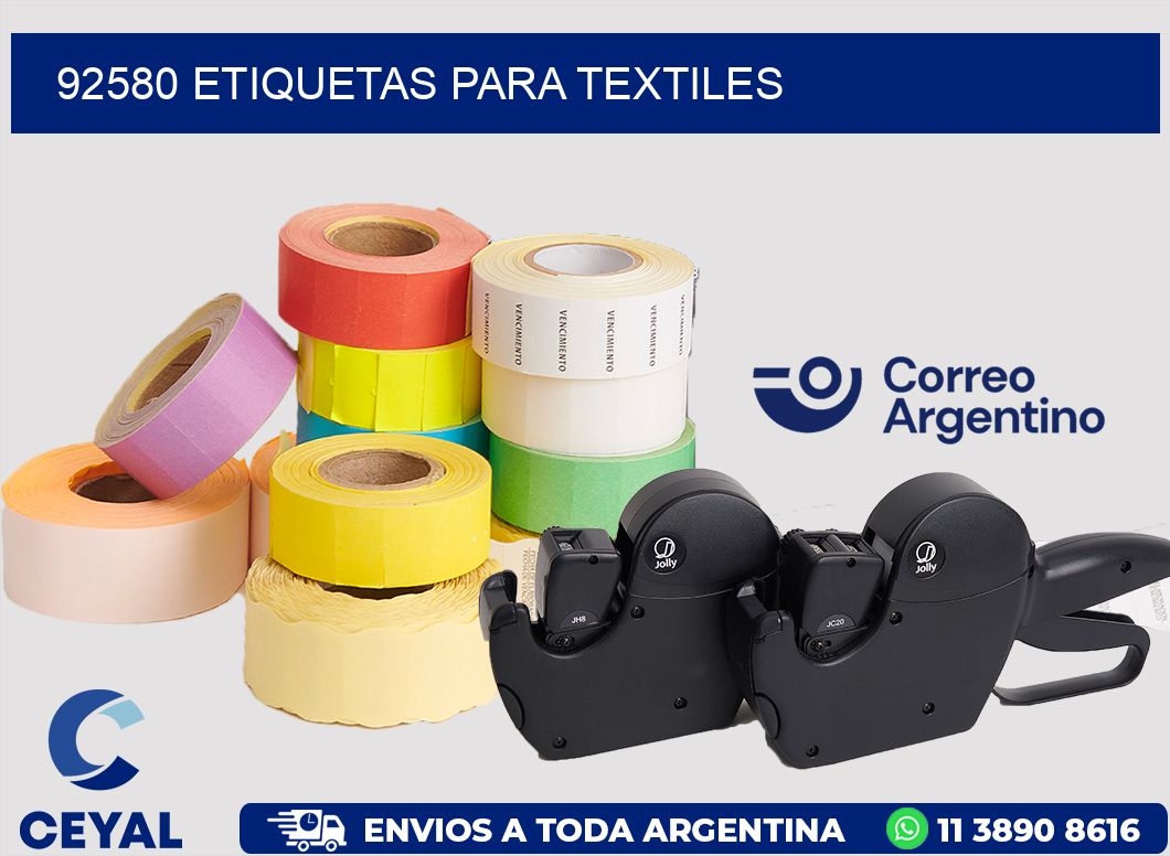 92580 etiquetas para textiles
