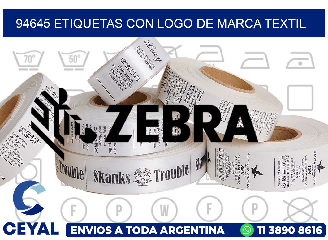 94645 Etiquetas con logo de marca textil