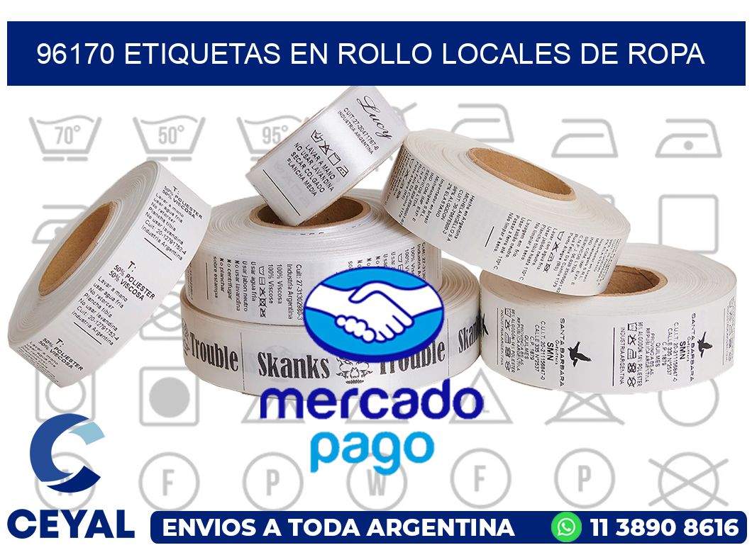 96170 Etiquetas en rollo locales de ropa