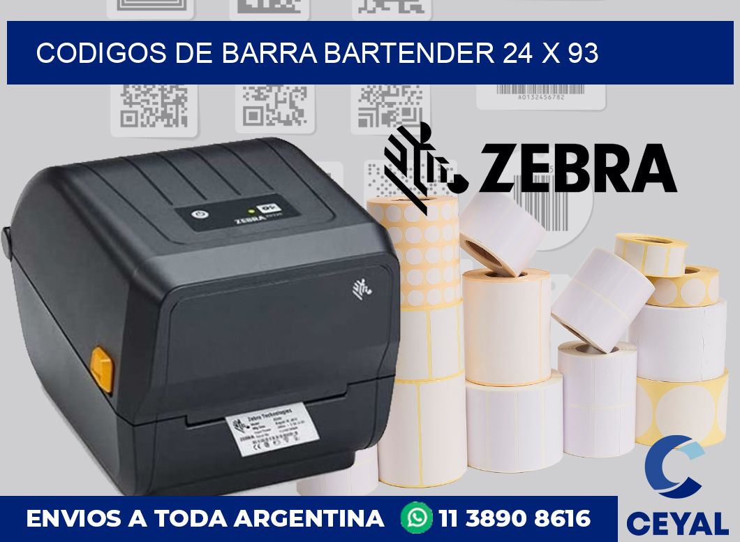 Codigos de barra Bartender 24 x 93