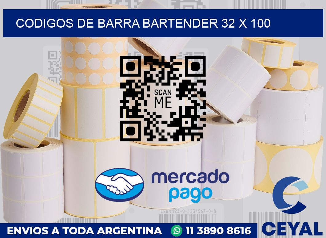 Codigos de barra Bartender 32 x 100