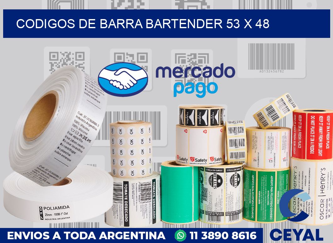 Codigos de barra Bartender 53 x 48