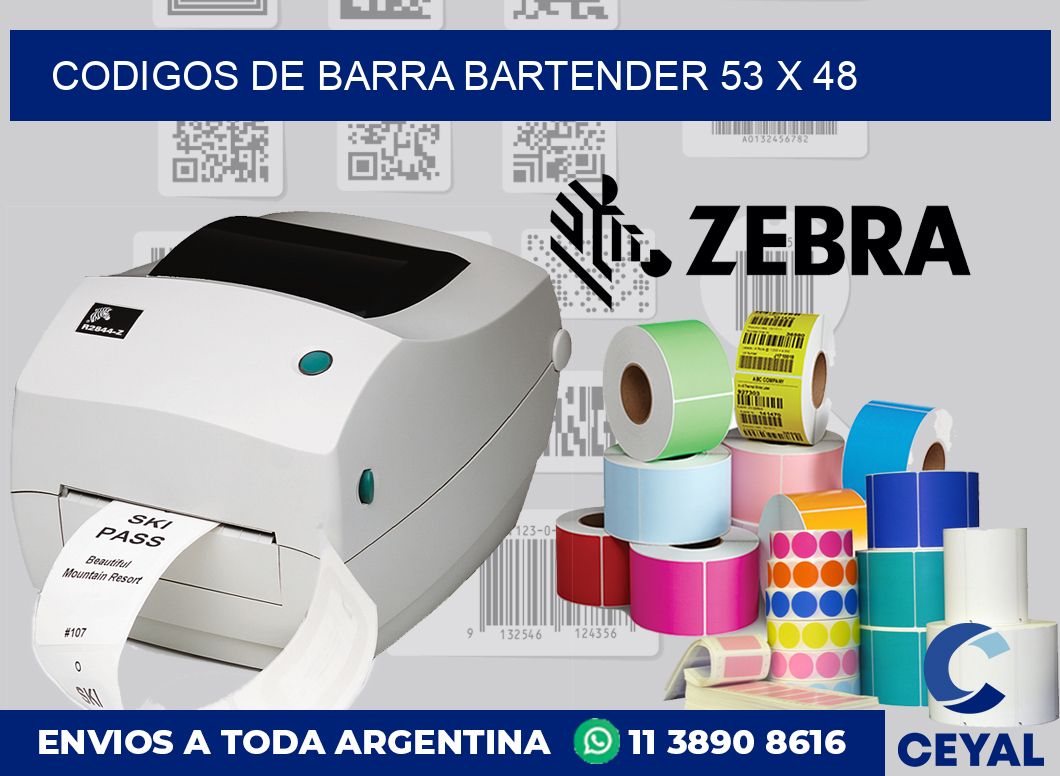 Codigos de barra Bartender 53 x 48