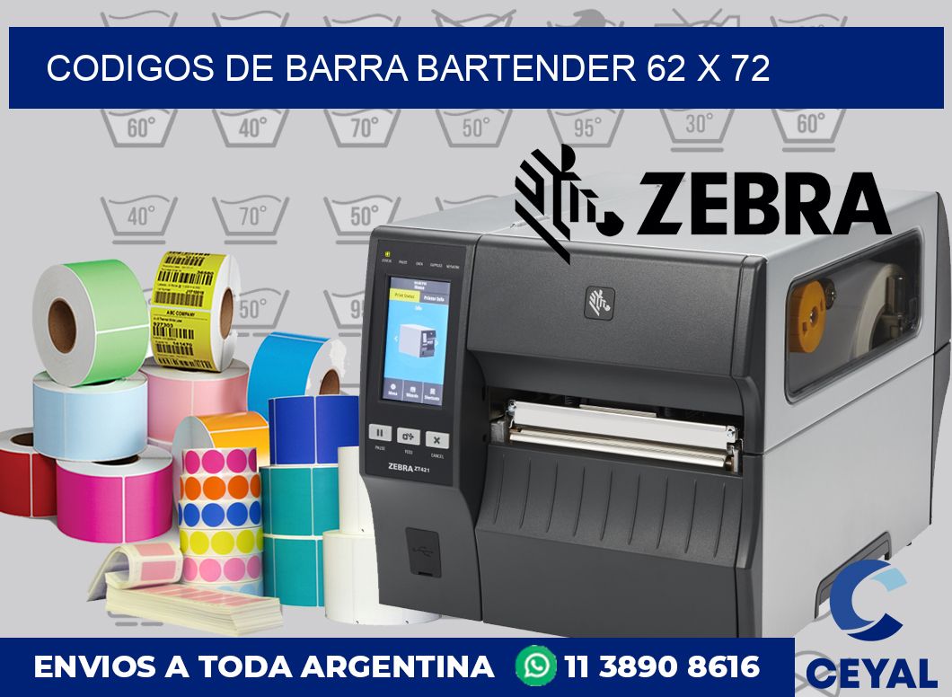 Codigos de barra Bartender 62 x 72