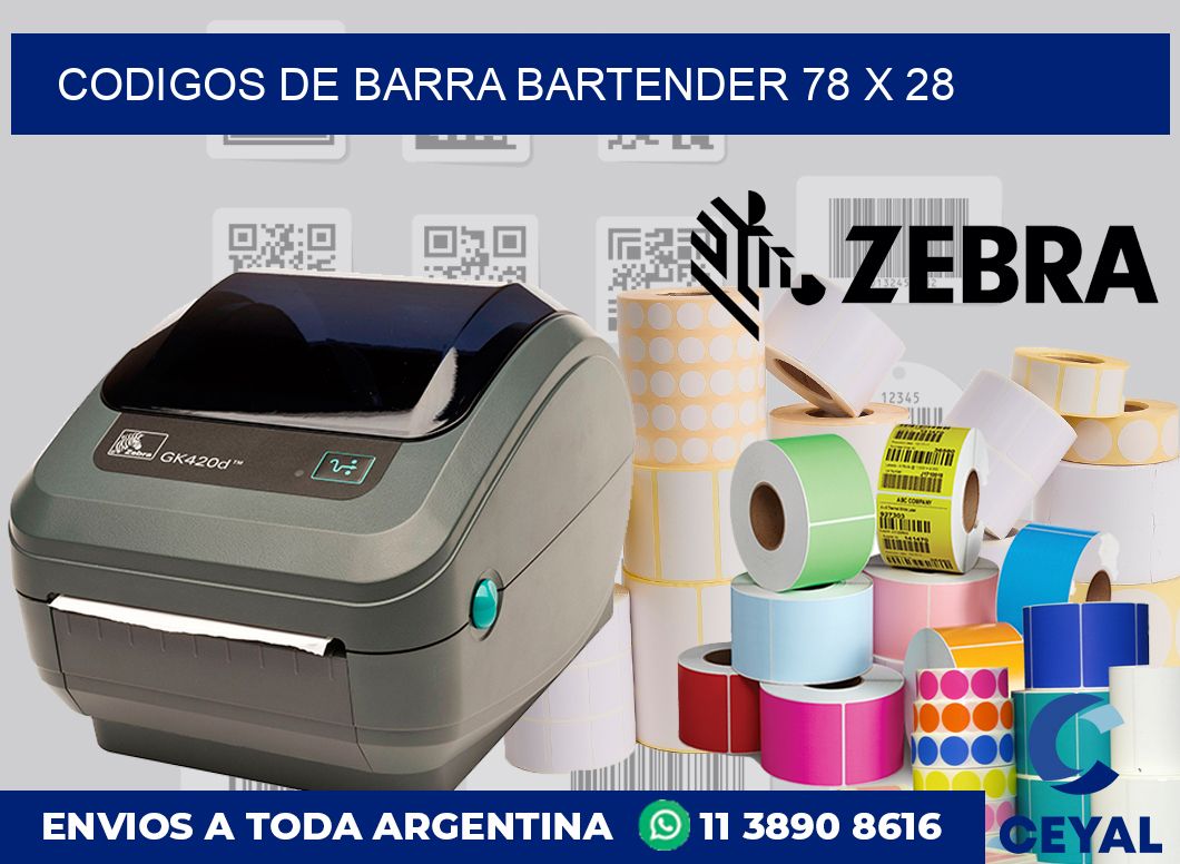 Codigos de barra Bartender 78 x 28