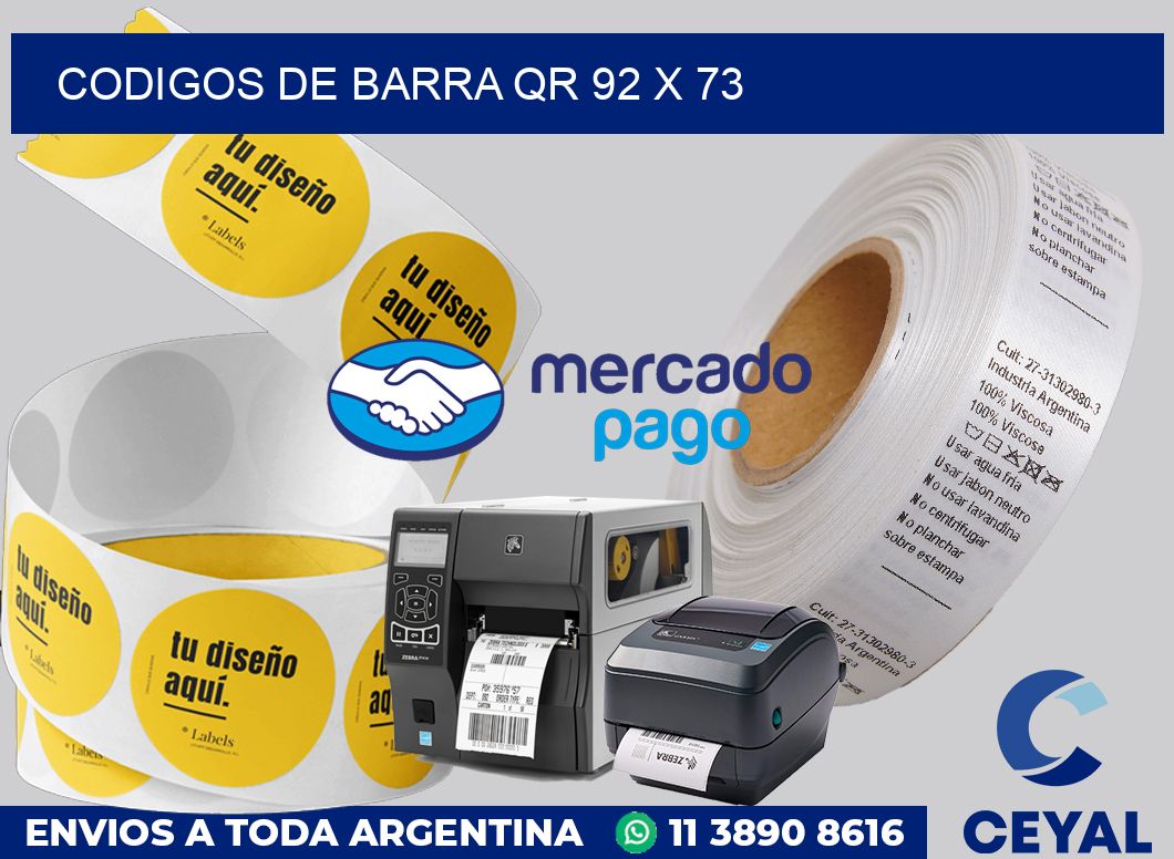 Codigos de barra QR 92 x 73