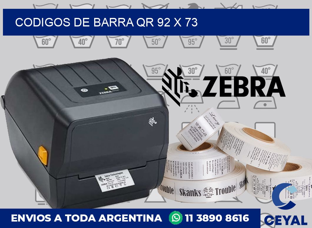 Codigos de barra QR 92 x 73