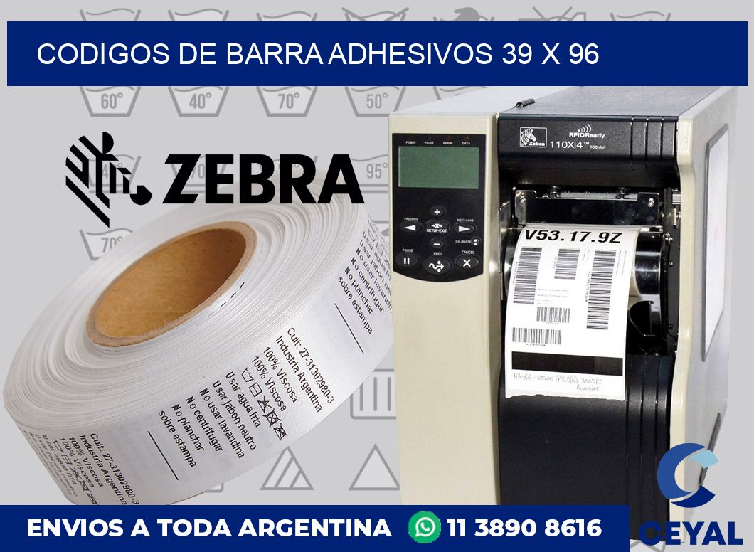 Codigos de barra adhesivos 39 x 96