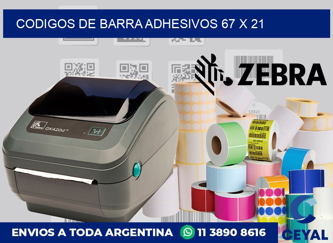 Codigos de barra adhesivos 67 x 21