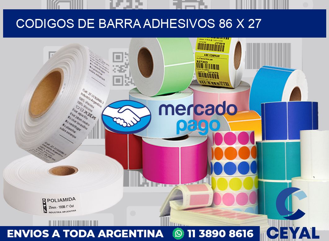 Codigos de barra adhesivos 86 x 27