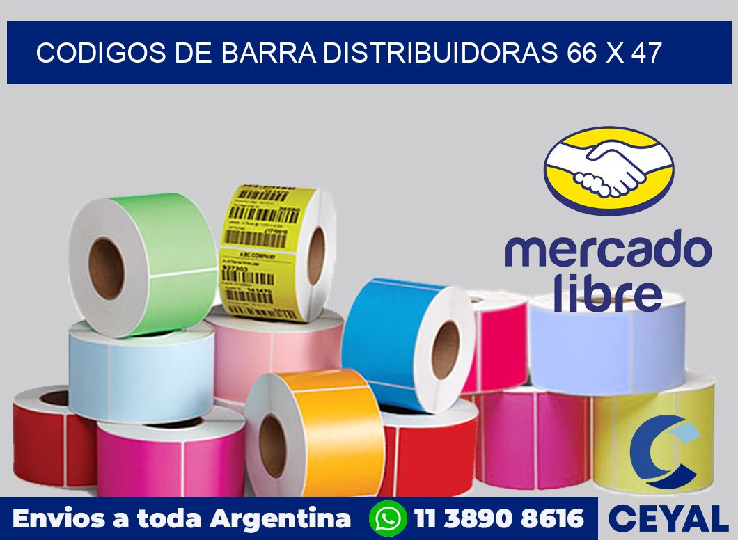 Codigos de barra distribuidoras 66 x 47