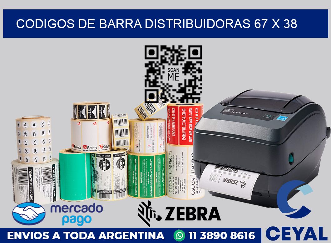 Codigos de barra distribuidoras 67 x 38