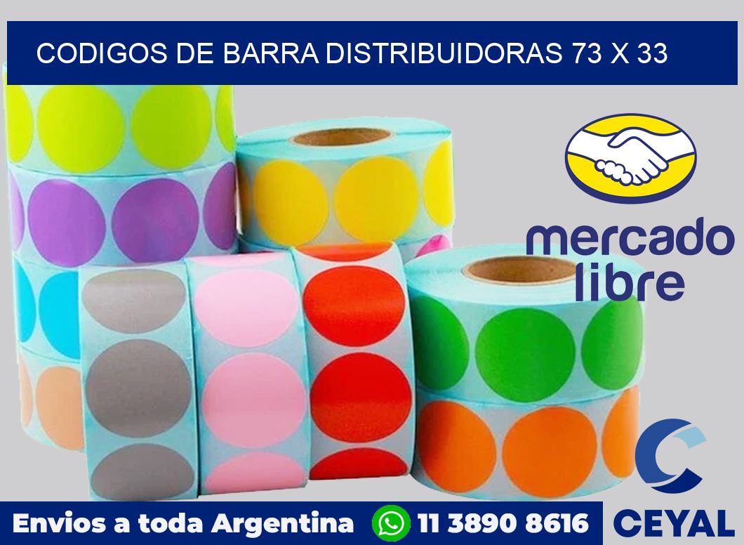 Codigos de barra distribuidoras 73 x 33