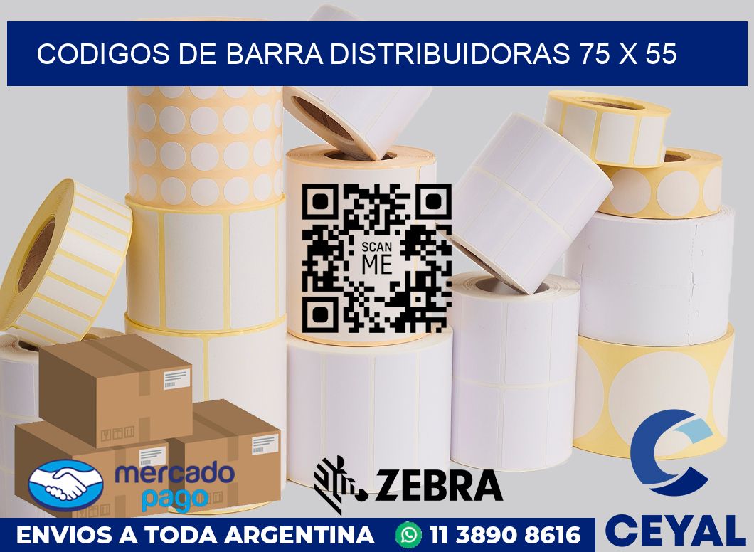 Codigos de barra distribuidoras 75 x 55