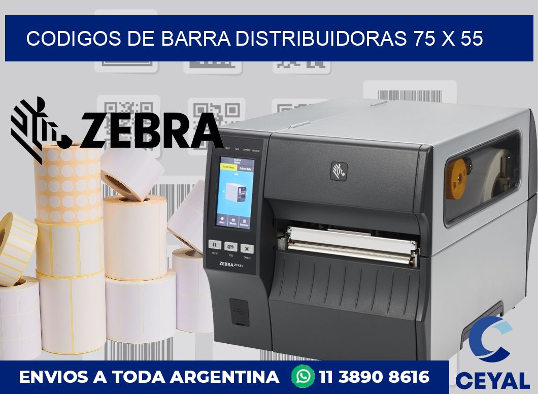 Codigos de barra distribuidoras 75 x 55