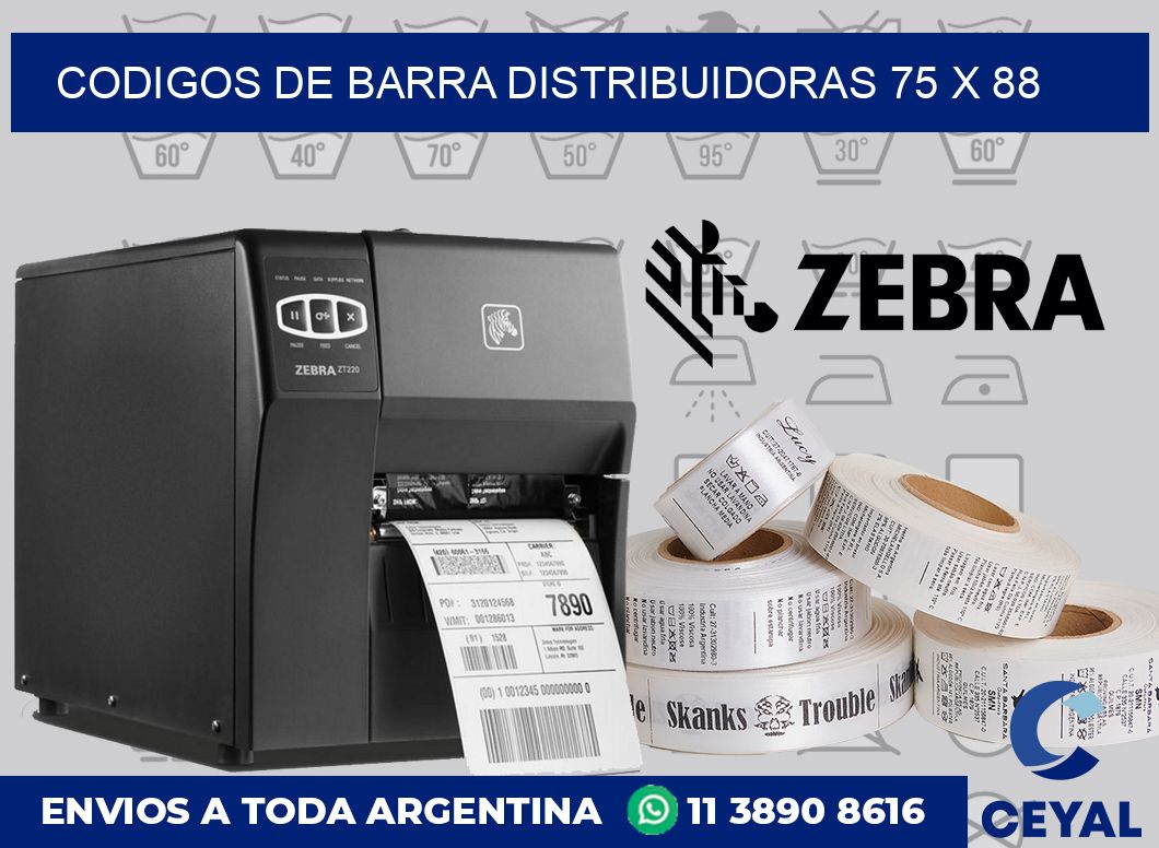 Codigos de barra distribuidoras 75 x 88