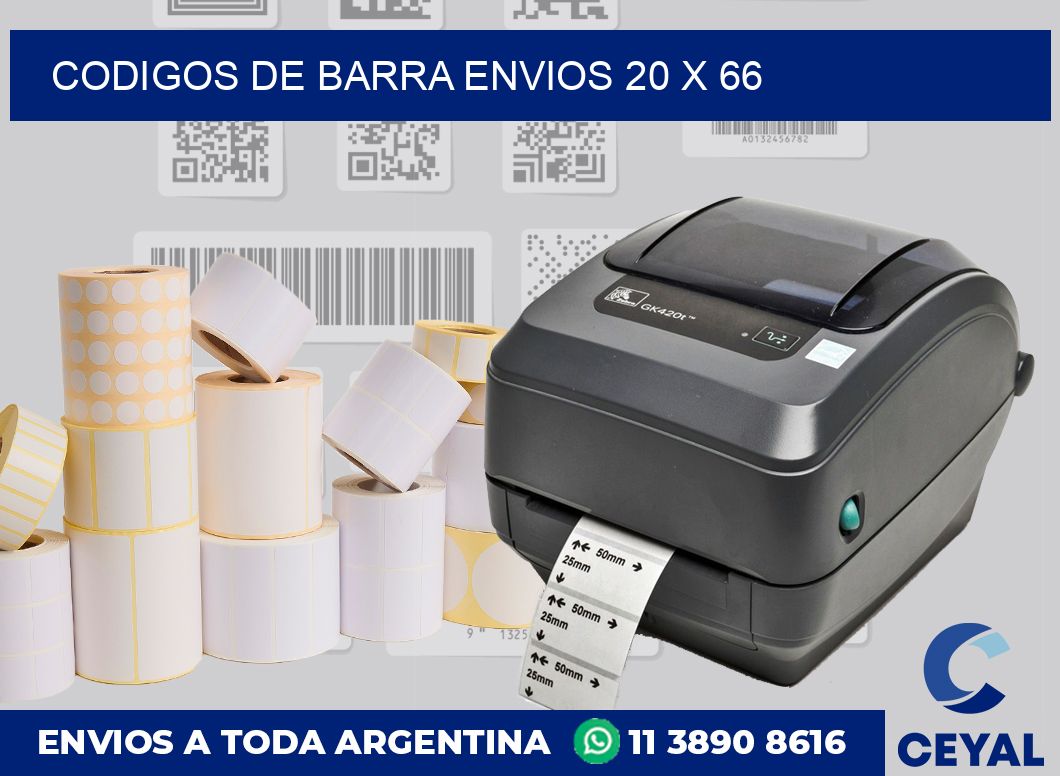 Codigos de barra envios 20 x 66