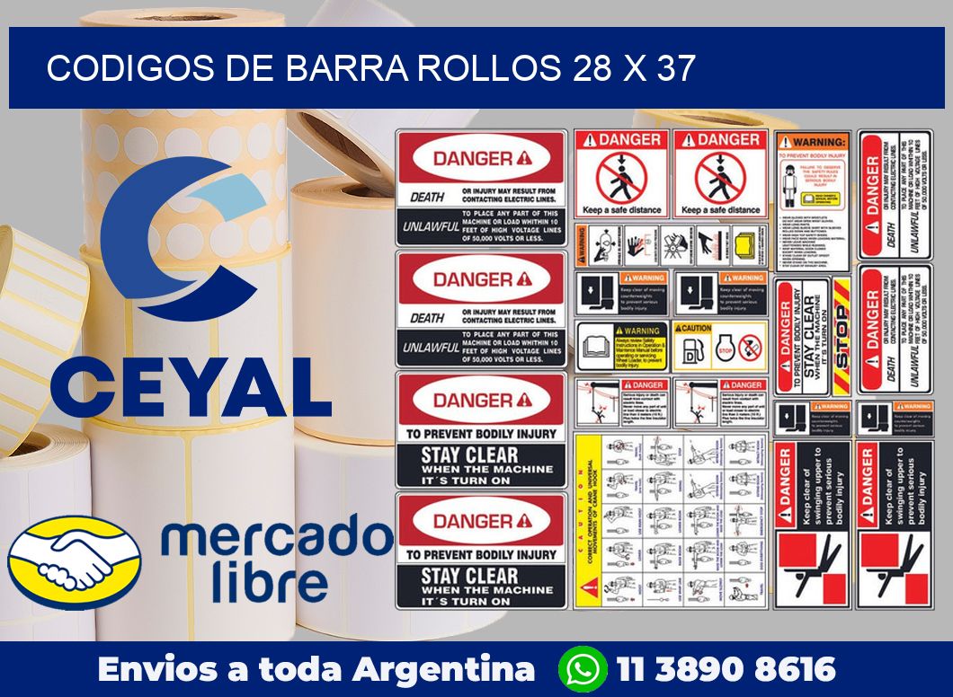 Codigos de barra rollos 28 x 37