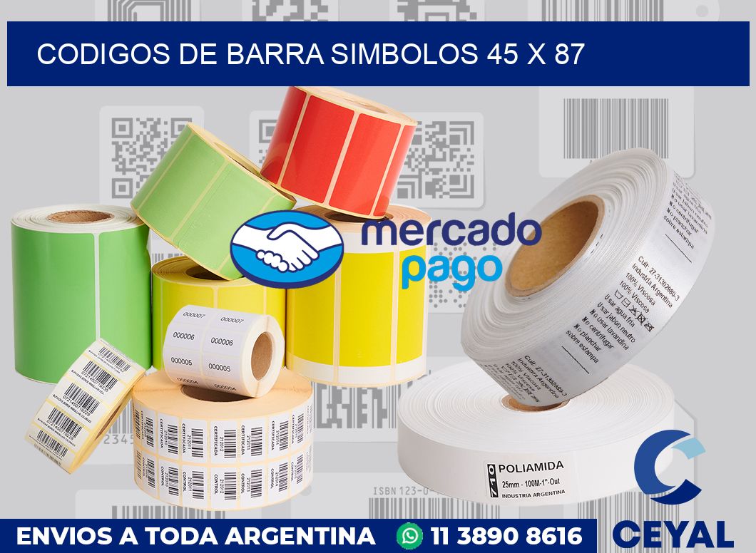 Codigos de barra simbolos 45 x 87