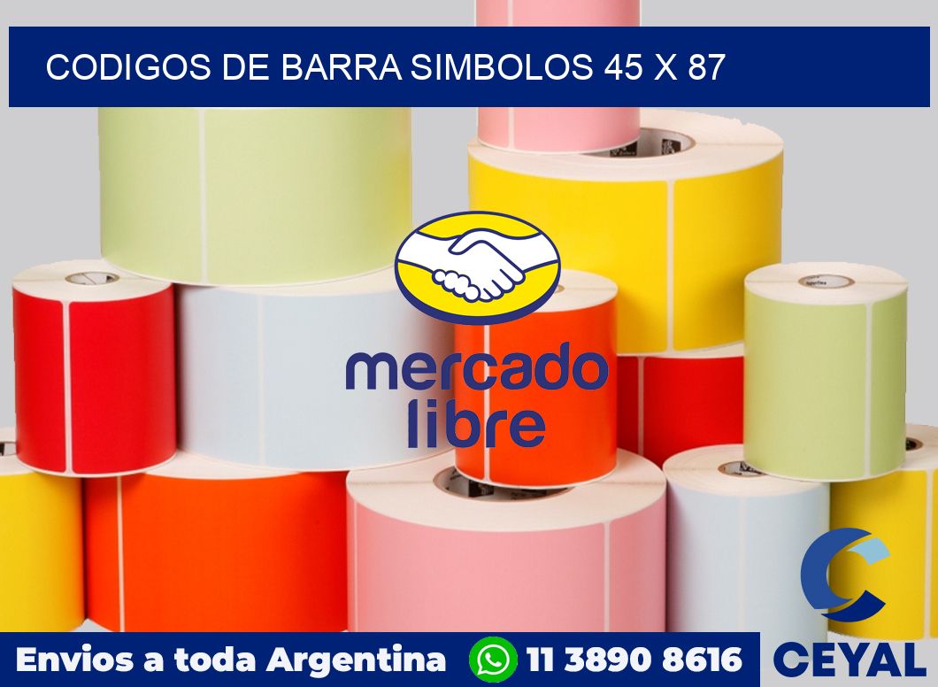 Codigos de barra simbolos 45 x 87