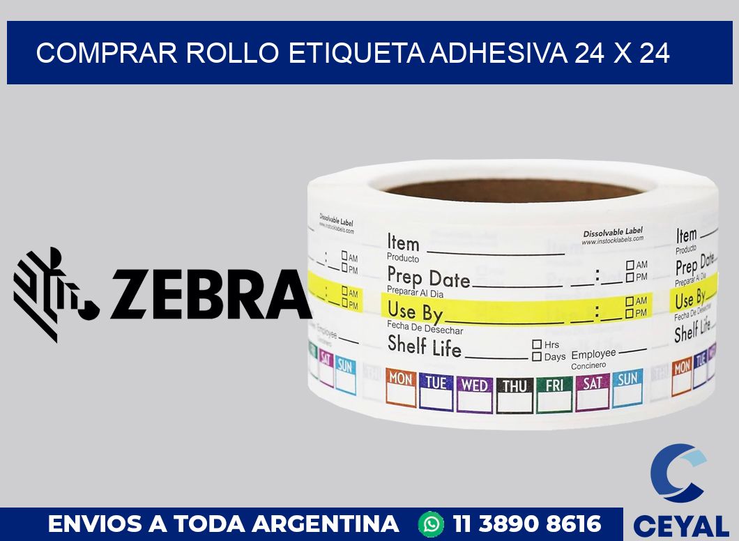 Comprar rollo etiqueta adhesiva 24 x 24