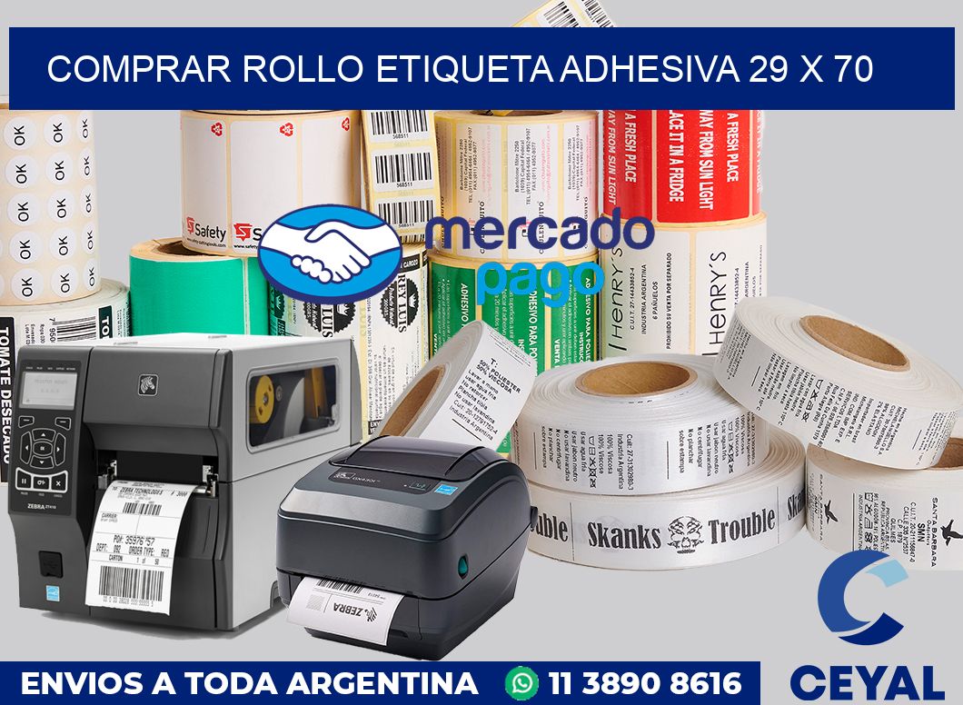 Comprar rollo etiqueta adhesiva 29 x 70