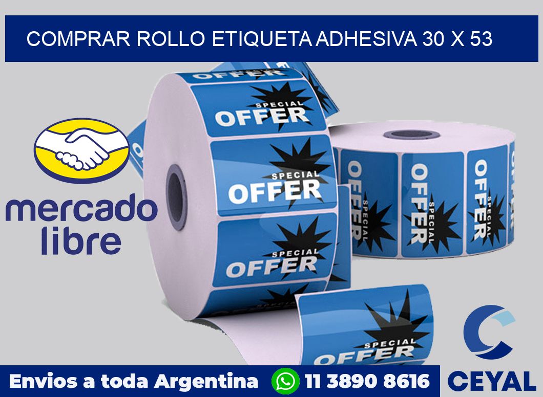Comprar rollo etiqueta adhesiva 30 x 53