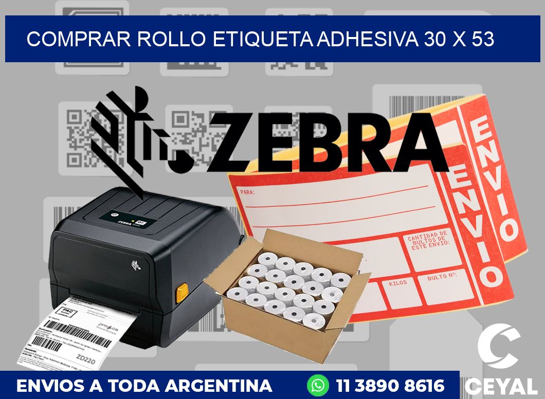 Comprar rollo etiqueta adhesiva 30 x 53