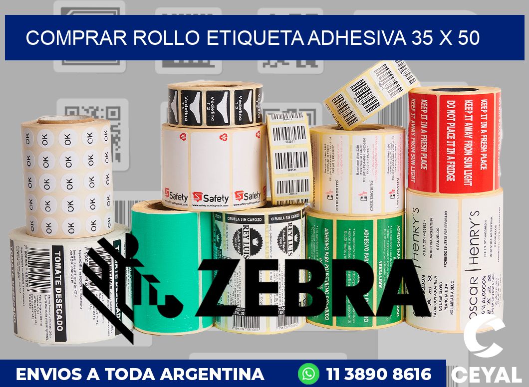 Comprar rollo etiqueta adhesiva 35 x 50