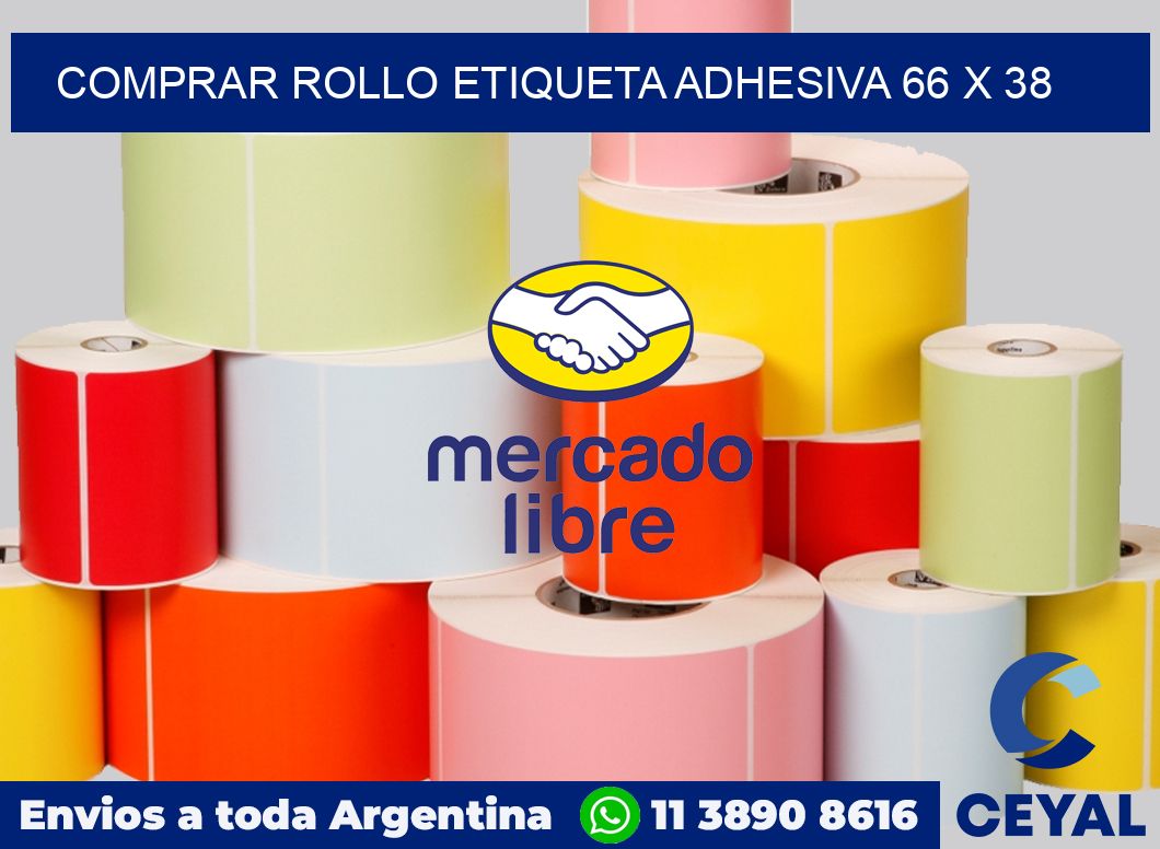 Comprar rollo etiqueta adhesiva 66 x 38