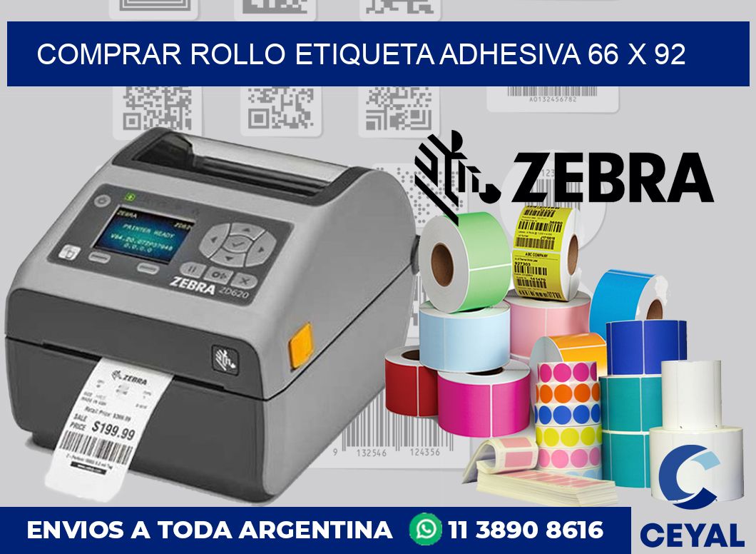 Comprar rollo etiqueta adhesiva 66 x 92