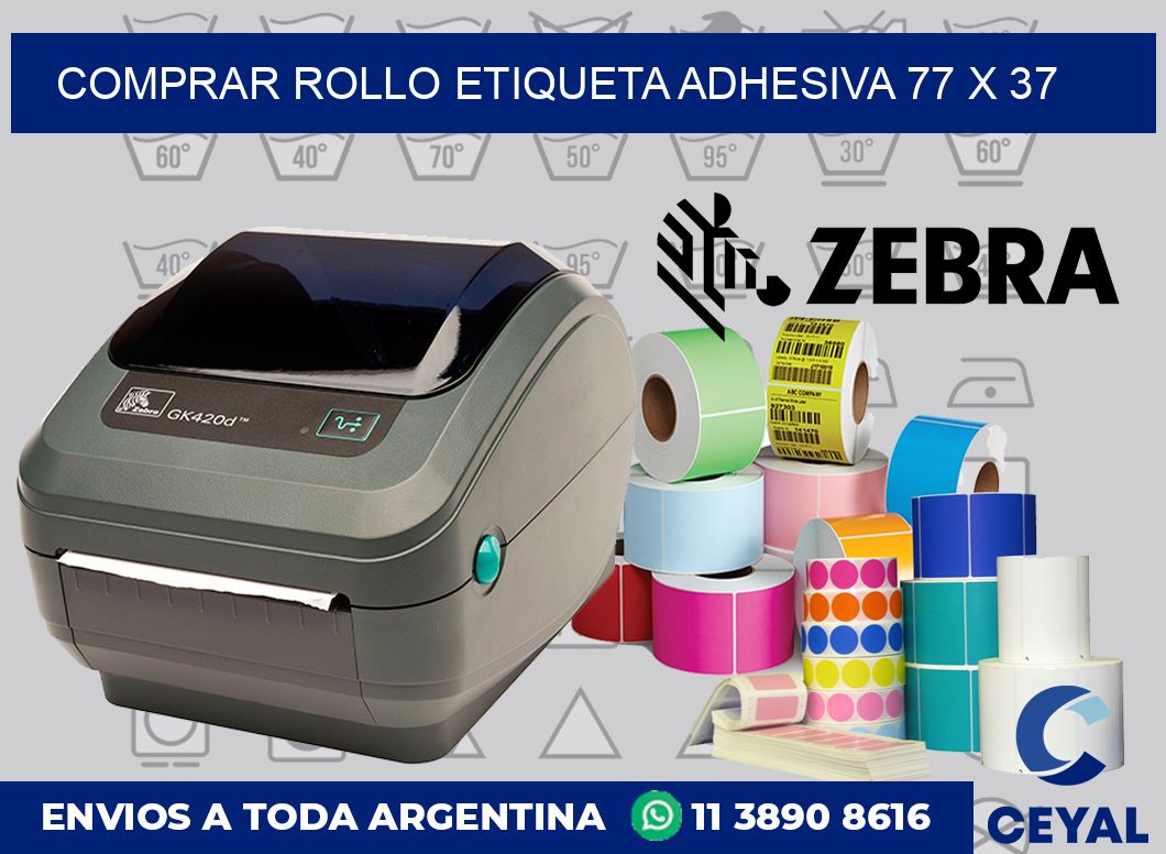 Comprar rollo etiqueta adhesiva 77 x 37