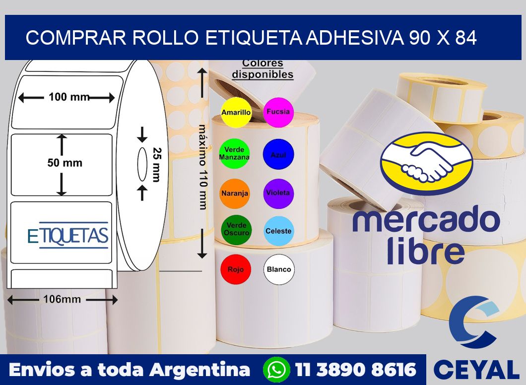 Comprar rollo etiqueta adhesiva 90 x 84