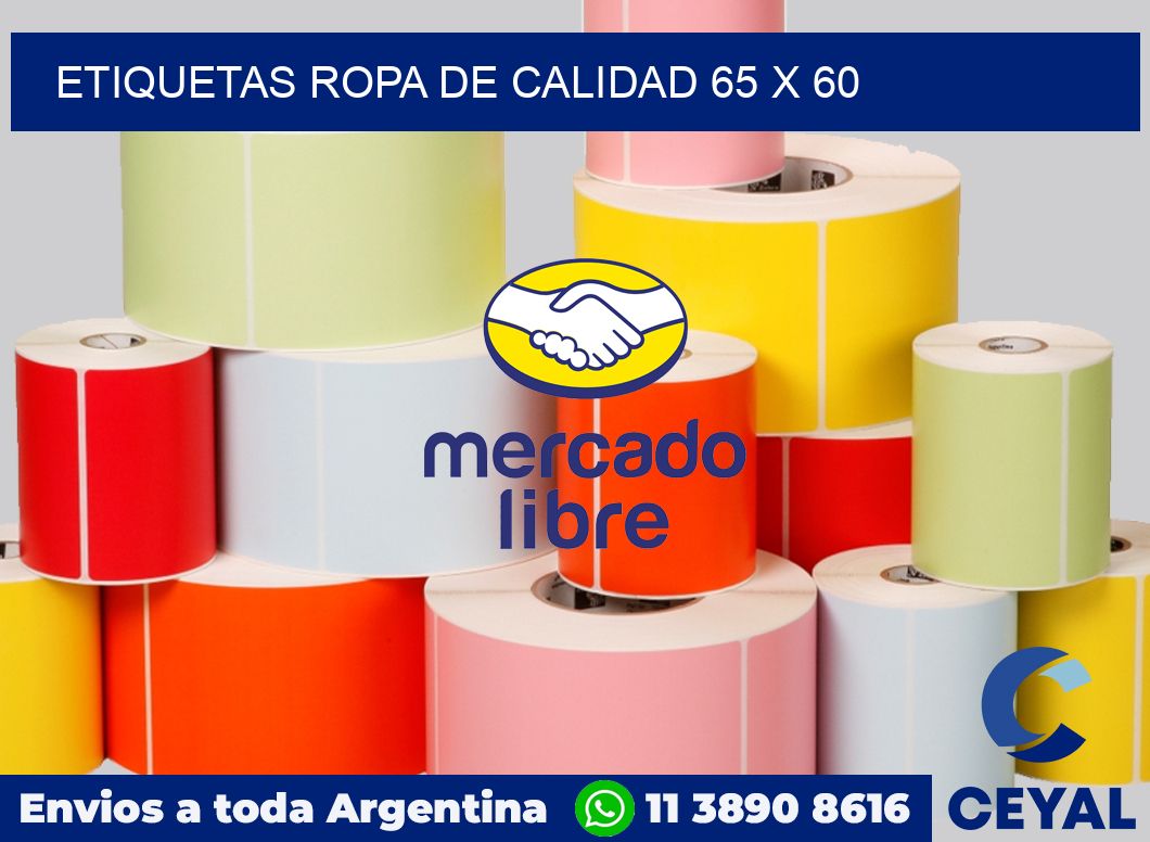 Etiquetas ropa de calidad 65 x 60