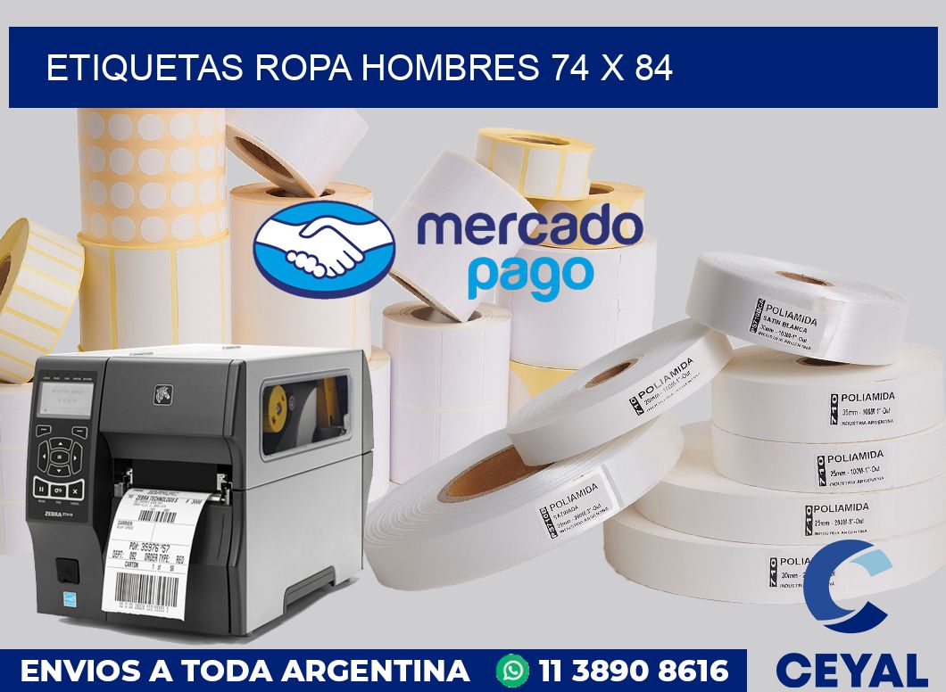 Etiquetas ropa hombres 74 x 84