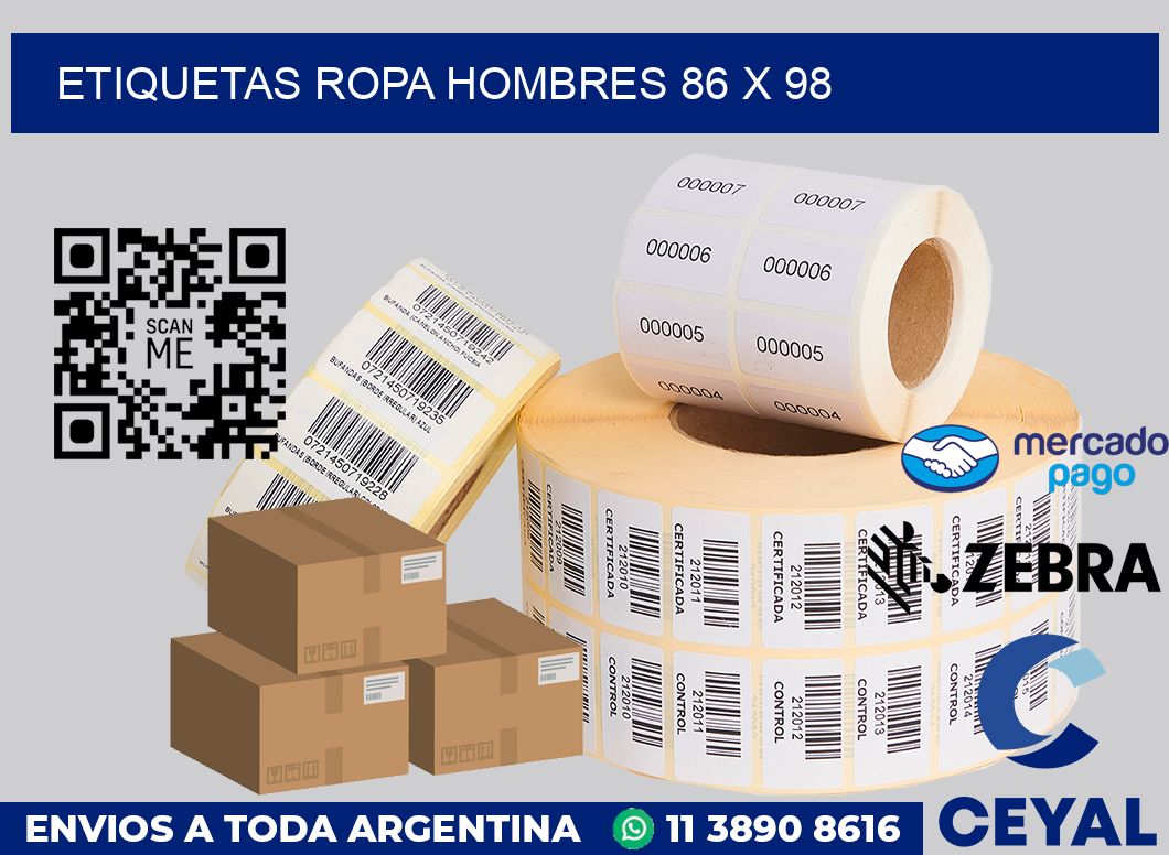 Etiquetas ropa hombres 86 x 98