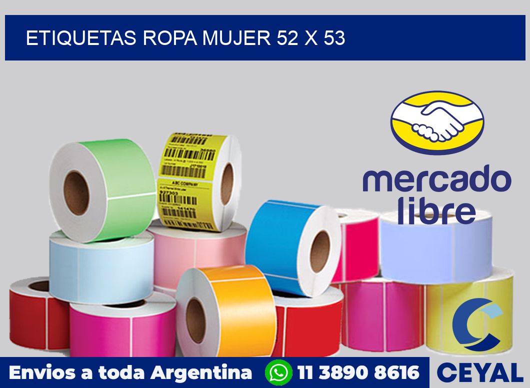 Etiquetas ropa mujer 52 x 53