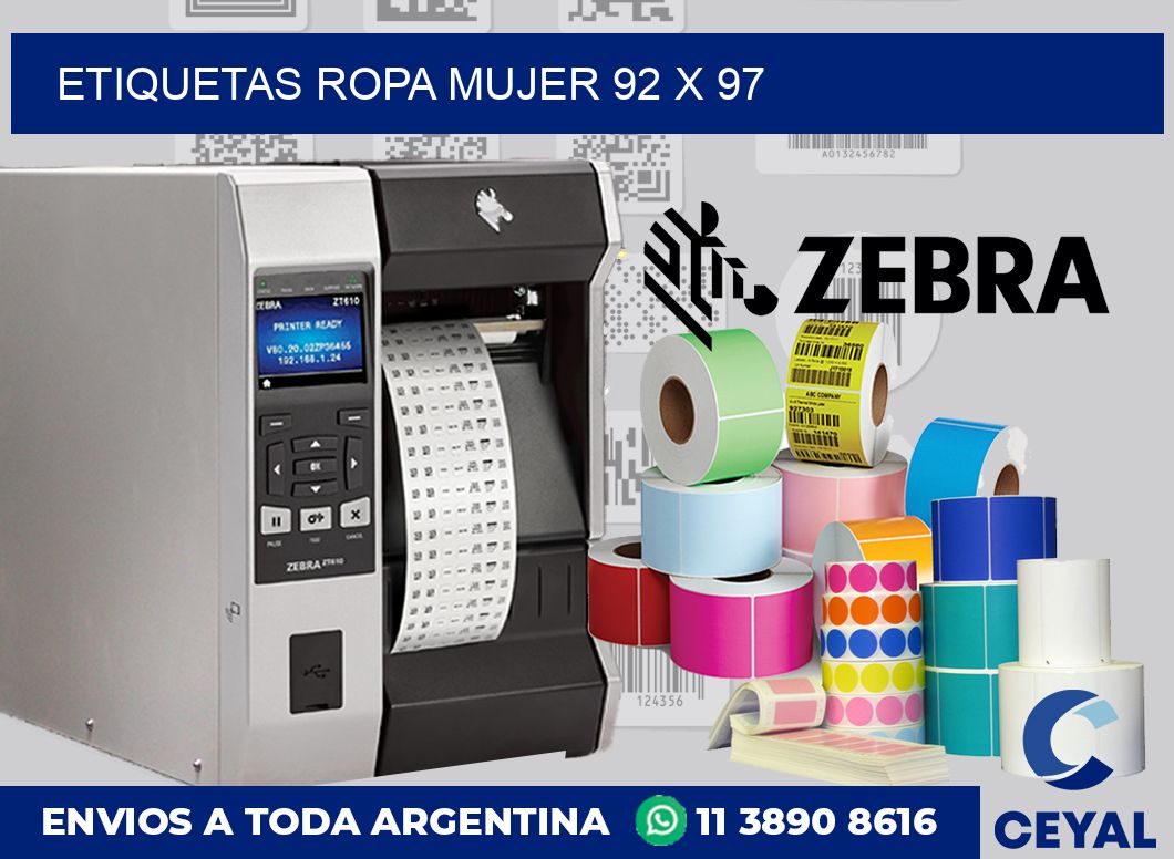 Etiquetas ropa mujer 92 x 97
