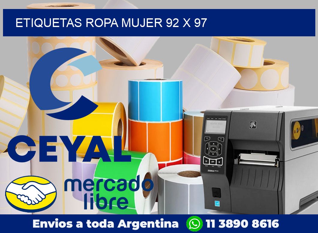Etiquetas ropa mujer 92 x 97