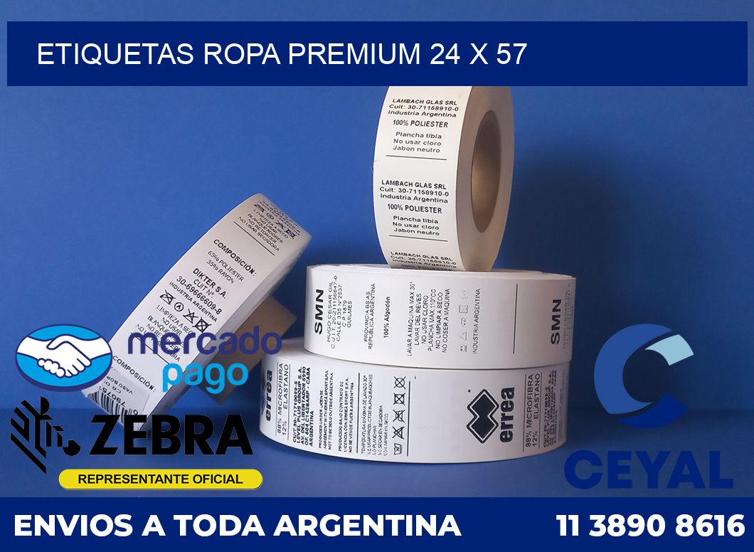 Etiquetas ropa premium 24 x 57