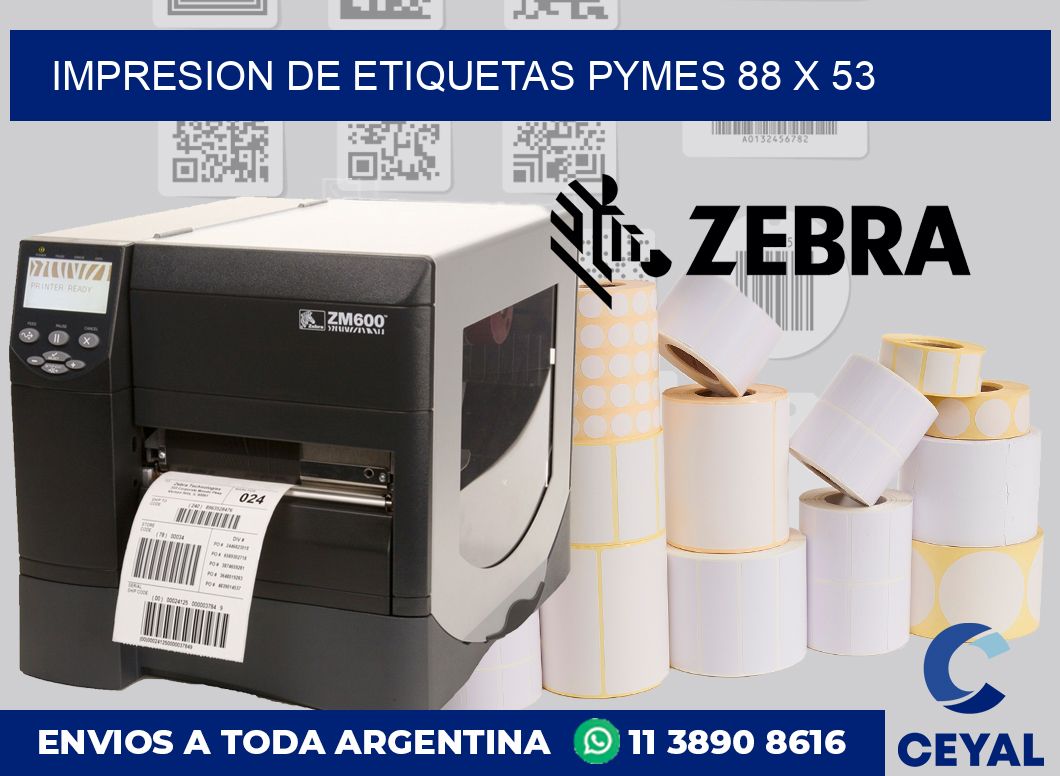 Impresion de etiquetas pymes 88 x 53