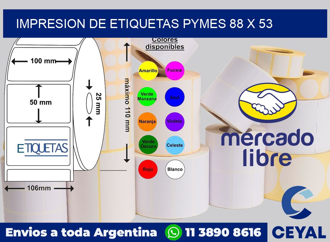 Impresion de etiquetas pymes 88 x 53