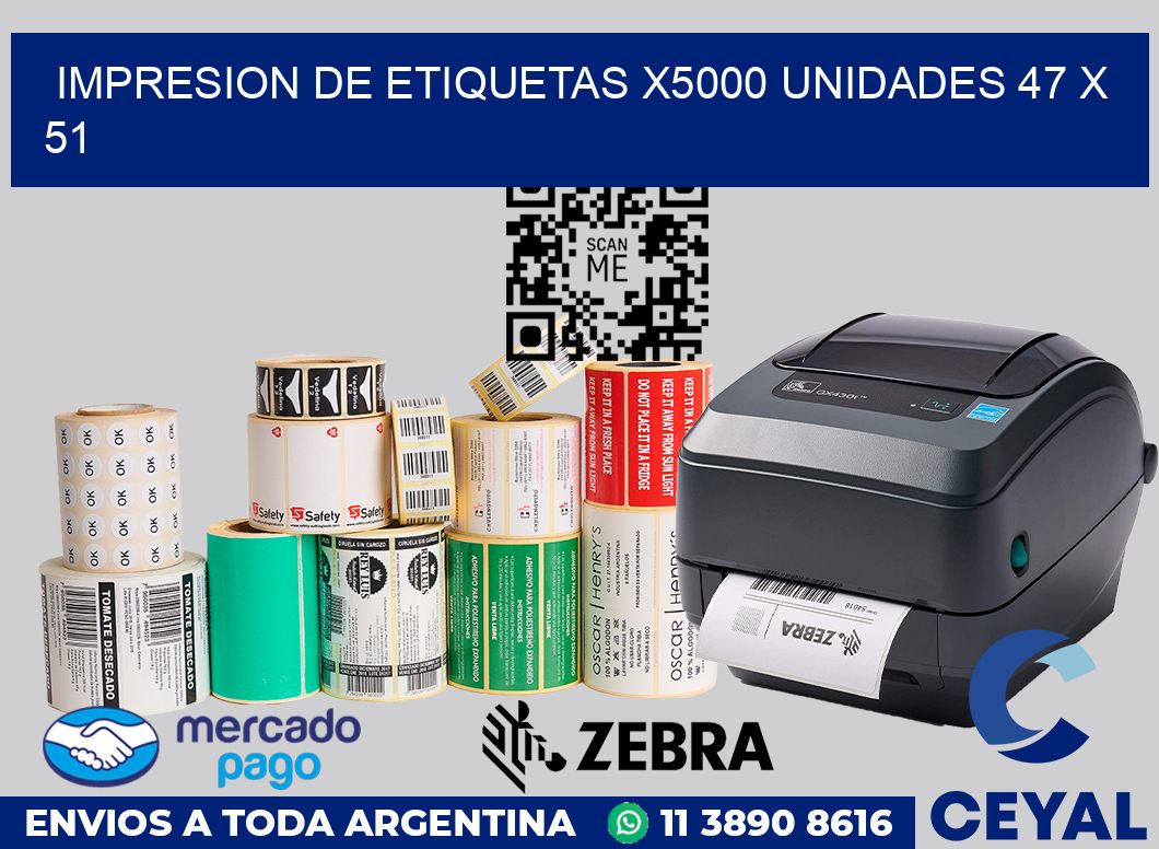 Impresion de etiquetas x5000 unidades 47 x 51