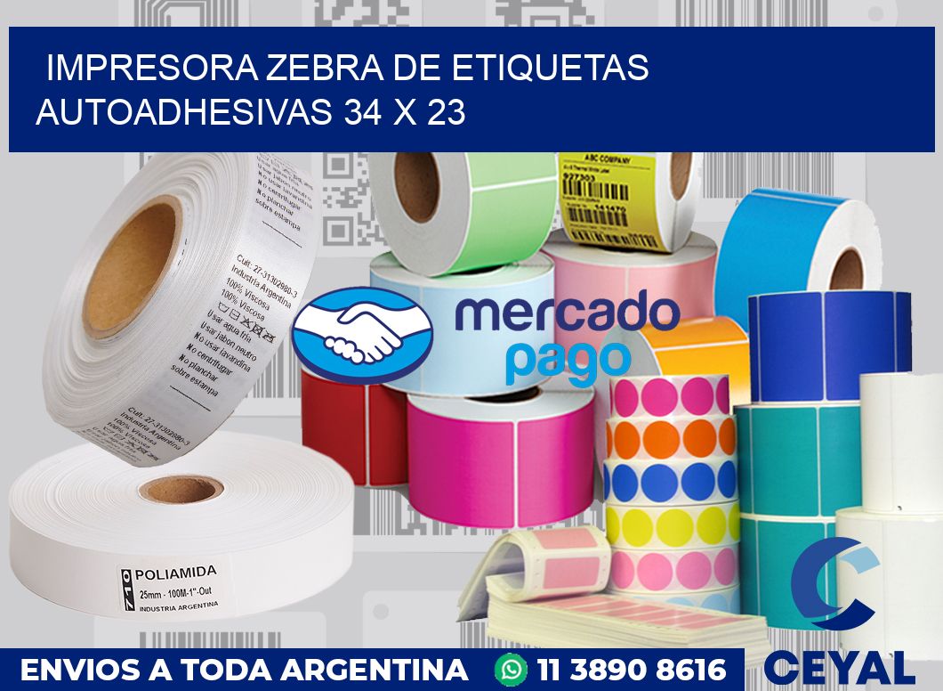 Impresora Zebra de etiquetas autoadhesivas 34 x 23