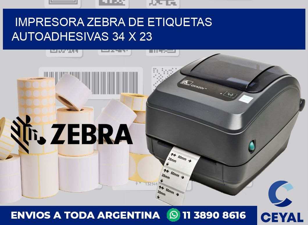 Impresora Zebra de etiquetas autoadhesivas 34 x 23